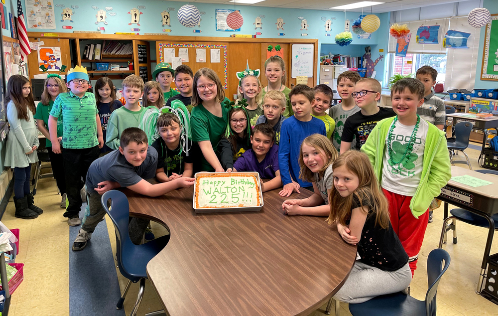 Classes celebrating Walton's birthday