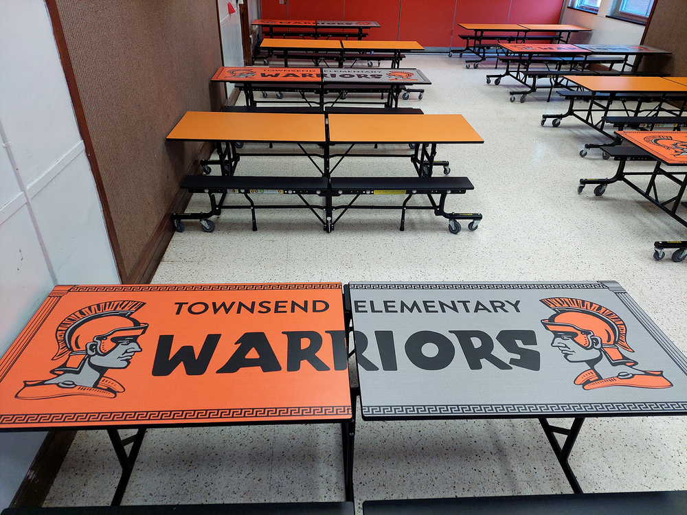 Townsend Elementary cafeteria tables