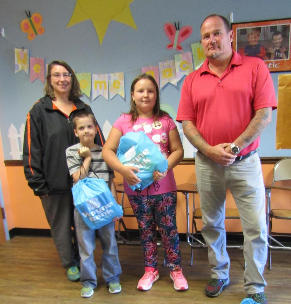 Wayne Bank brings donations to WCS Walton Central School District