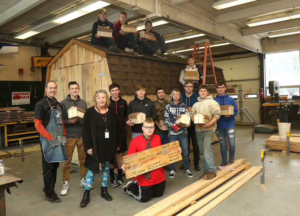 Construction class nears finish of shed