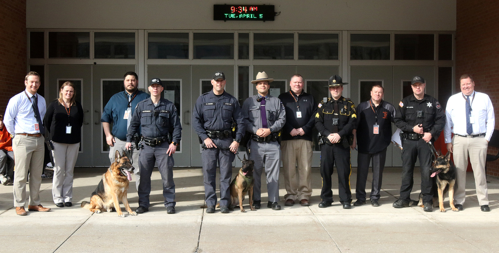 State Police and Delaware County Sheriff's Office K-9 units, and Walton CSD administrators