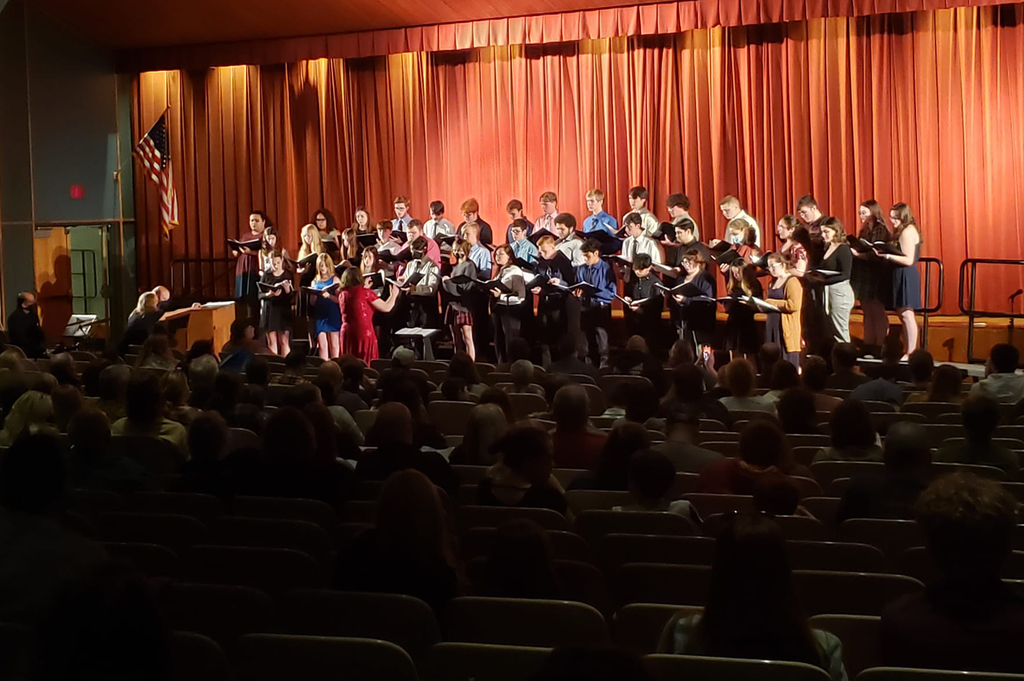 Students taking part in the All-County Music Festival