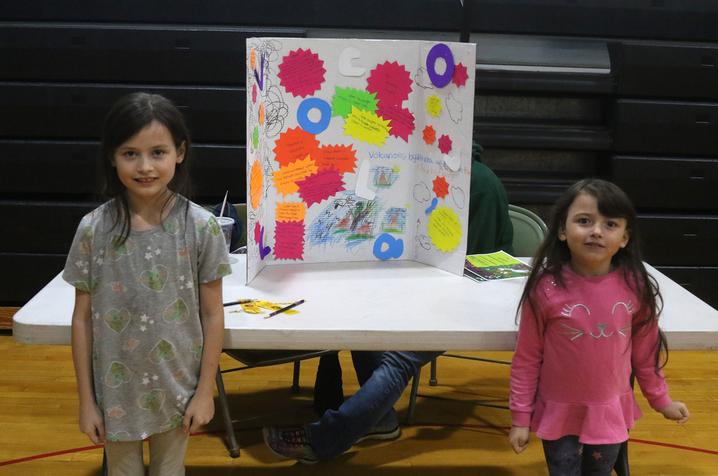 Students with their exhibit at the Townsend Elementary Science Fair