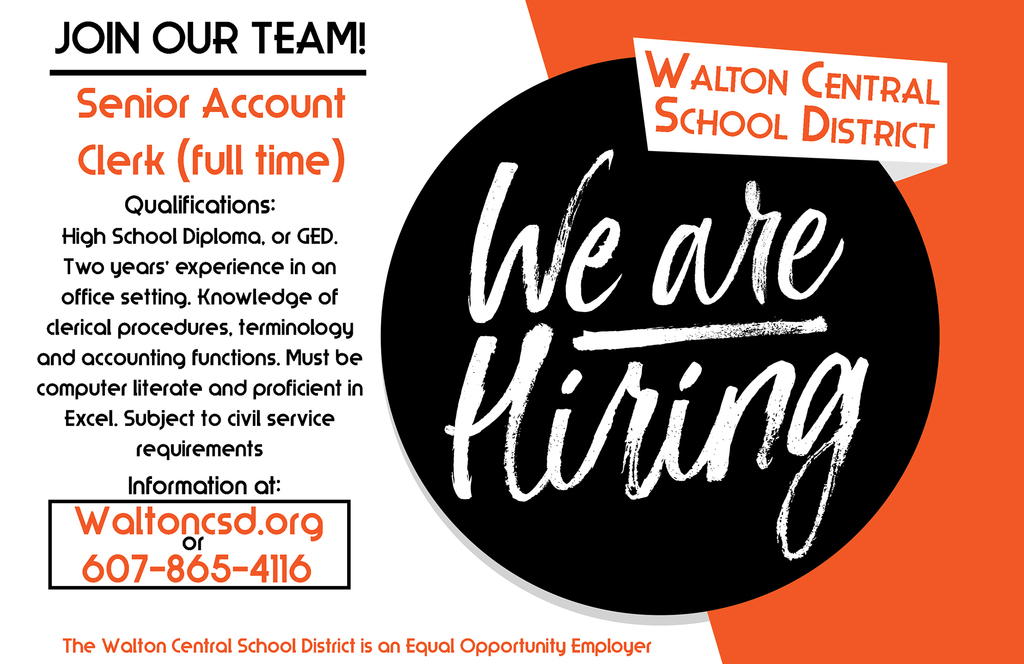 Walton CSD job ad graphic