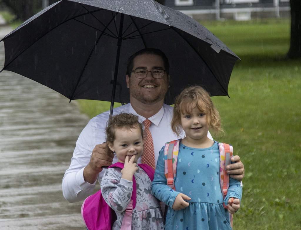 Returning students on the first day