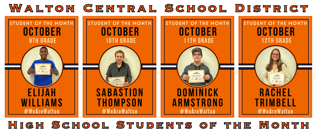 Walton CSD students of the month for October 2022