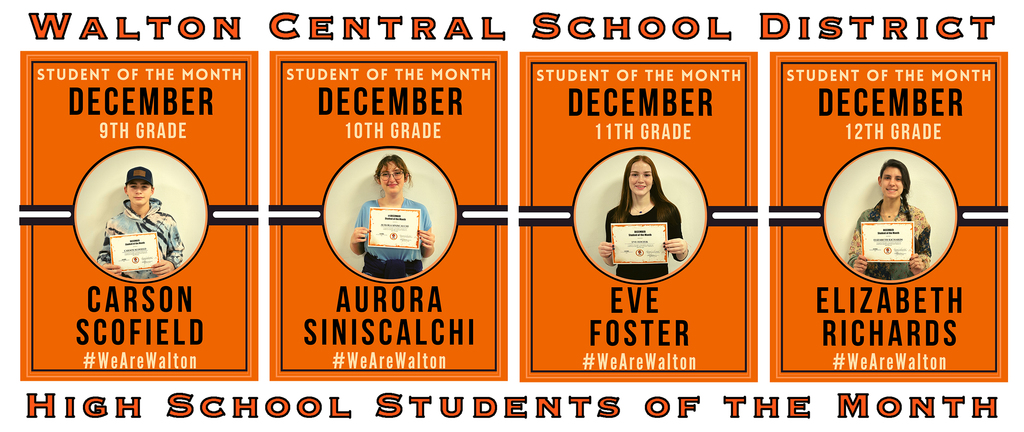 High school students of the month for December!