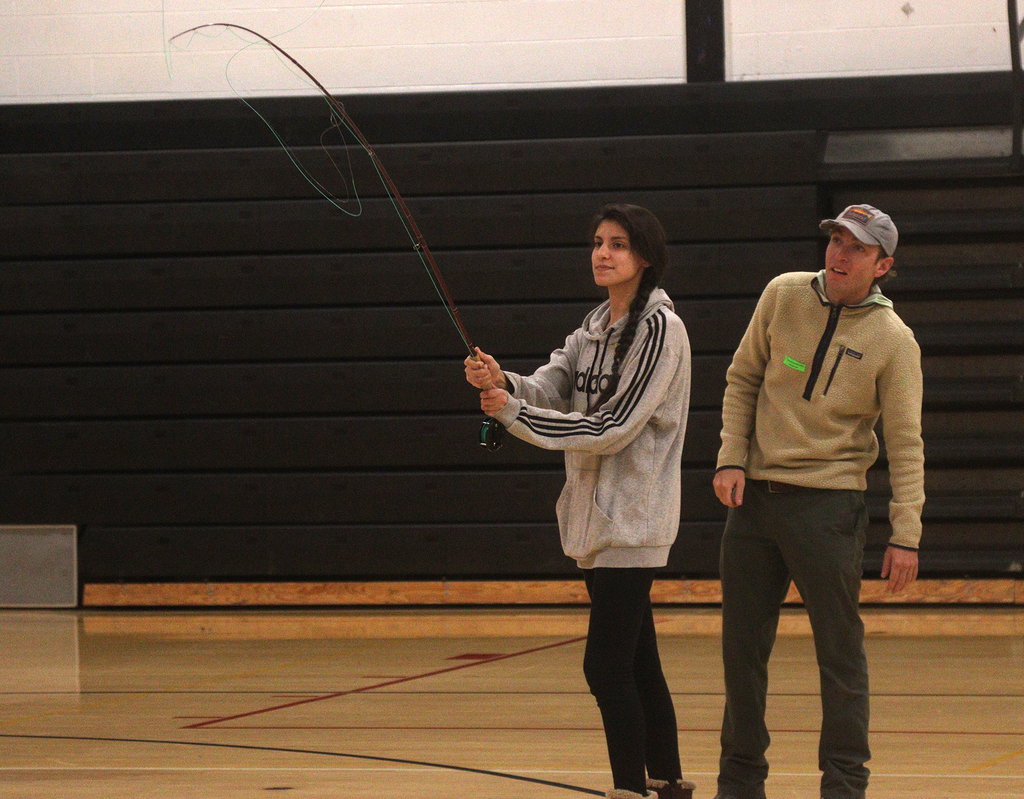Fly fishing lesson at Walton CSD