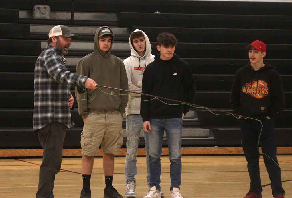 Fly fishing lesson at Walton CSD