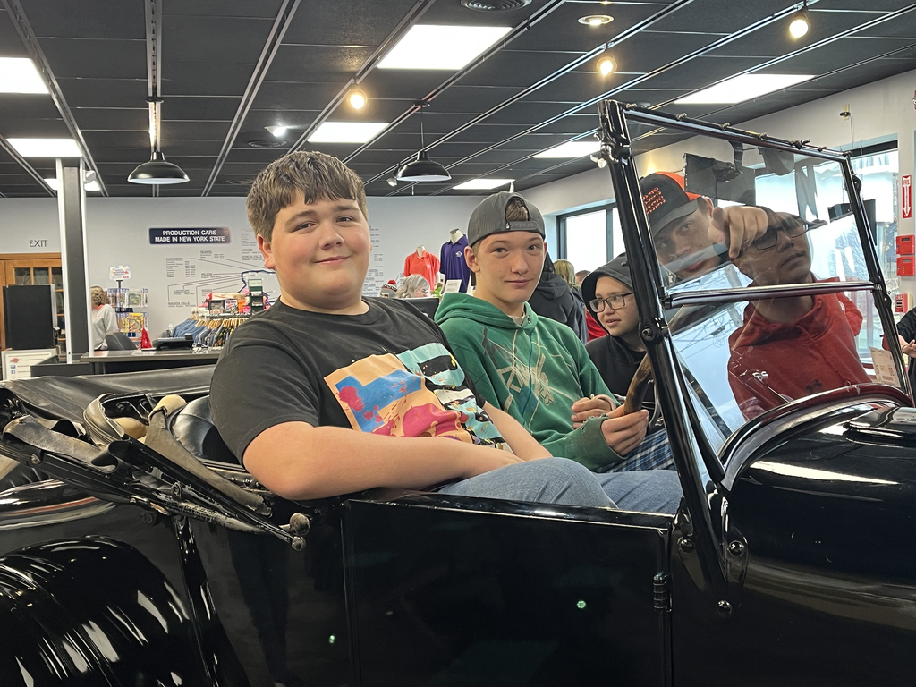 Students at the car museum.