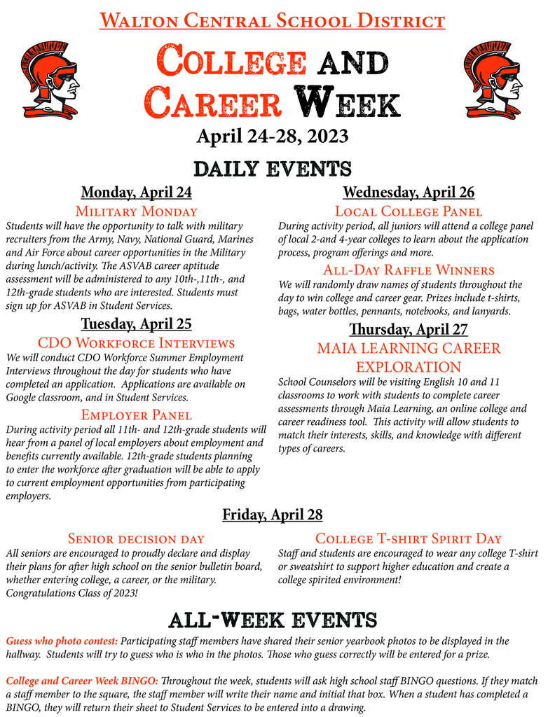 College and Career Week flier