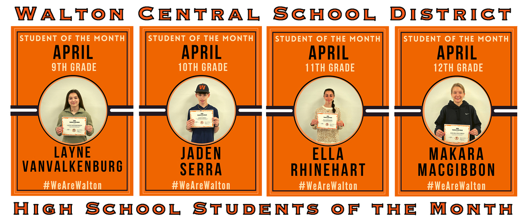 High school students of the month at Walton for April 2023