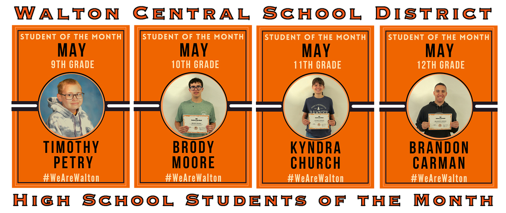 May Students of the Month for the high school 