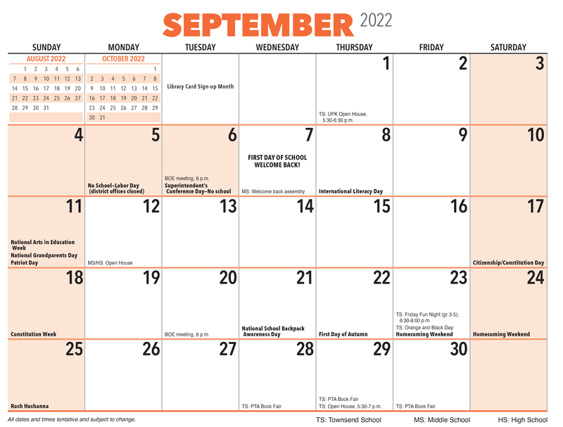 September Calendar Walton Central School District September Calendar Walton Central School District